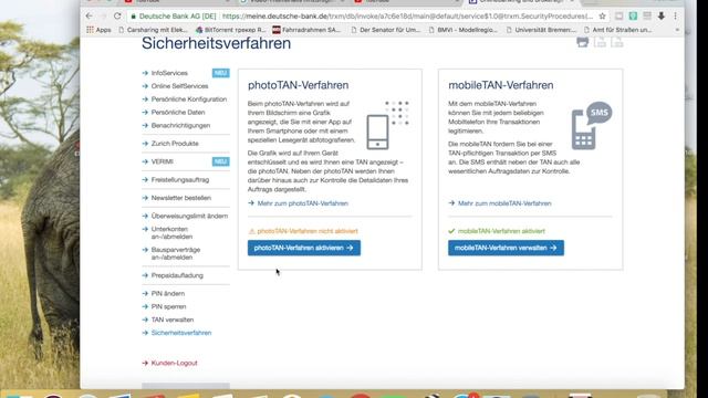 Deutsche Bank photoTAN Aktivierung und Überweisung