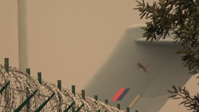 RAF C17 Globemaster III landing and takeoff at Nice Côte d'Azur