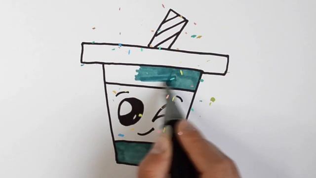 Draw a cute drink for kids / Pисовать милый напиток для детей/Bolalar uchun stakan rasmini chizis