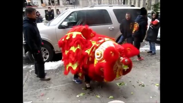 NYC Chinatown New York Chinese New Year Lion Dance Drumming 2014