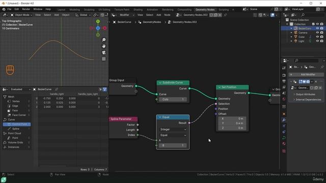 2. Using Bezier Splines in Geometry Nodes