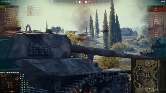 Мир танков. WOT. Уникальный бой на Tiger I. ОДИН ПРОТИВ ДЕВЯТИ