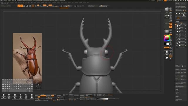 Как ПРАВИЛЬНО моделить ЖУКА в ZBRUSH | 3D СПИДСКУЛЬПТ