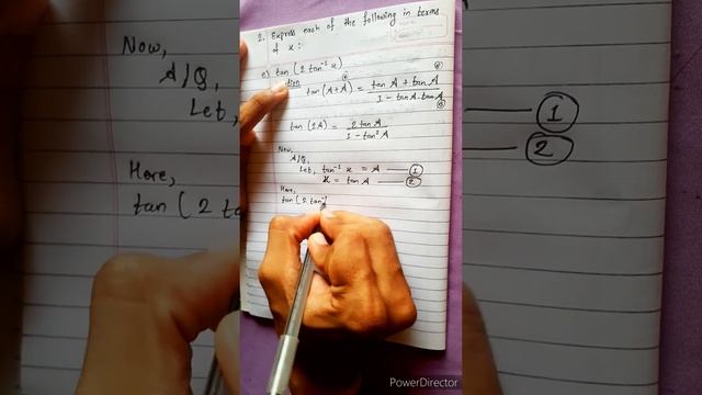 2.e) tan(2 tan-¹ x) Express each in terms of x. tan(2tan x)^(–1) Trigonometric Equations in One sho