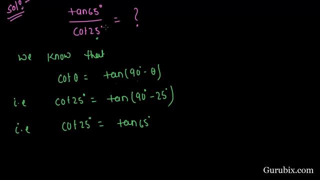 Hindi : Expl 9 : Evaluate tan 65°/cot 25° | Ch 8 | Math for Class X CBSE