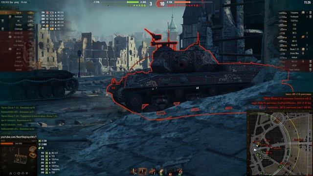 Мир танков. WOT. Бой на Tiger II. Взял 12 фрагов и 6.6К урона