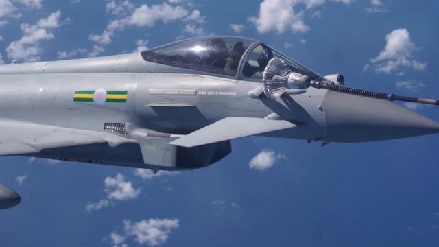 RAF Typhoon FGR4 join Portugese F-16 in a show of unity and force - Portugal