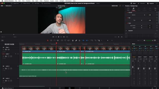 Set Audio LEVELS for Background MUSIC - DaVinci Resolve 17 Tutorial   Quick Tip Tuesday!