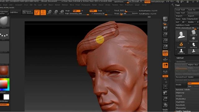 ZBrush  как лепить волосы. (720p)