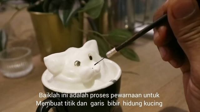 TUTORIAL - MEMBUAT |LATTE ART| (KUCING ) #kopi #shorts #shortsvideo #3d #art #latest #latteart