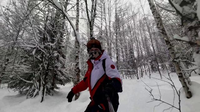 Сноуборд. Губаха. Спуск с моноподом go pro hero 12