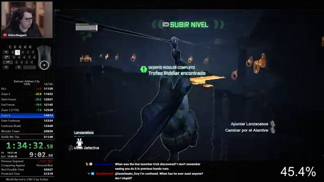 batman arkham city speedrun 100% world record 3:08:00