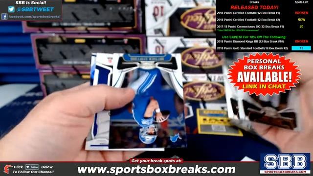 2018 Panini Certified Football (Choose Team - Case Break #2)