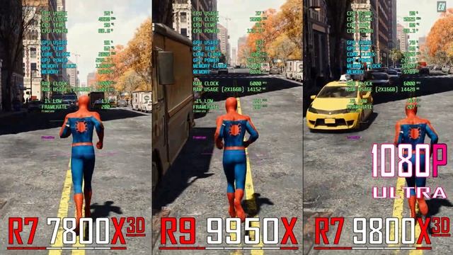 RYZEN 7 7800X3D vs RYZEN 9 9950X vs RYZEN 7 9800X3D || PC GAMES BENCHMARK TEST ||