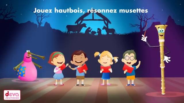 Il est né le divin enfant avec Paroles Chanson de Noël des petits (360p)