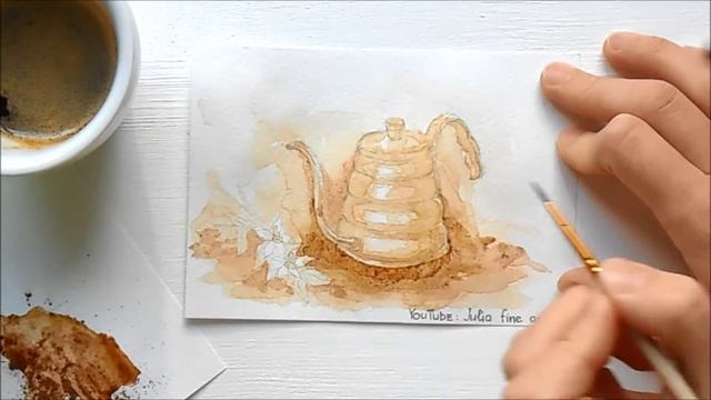30 Day Challenge || Day 23||How to paint coffee|| Hario || HarioV60|| Tutorial || Speed painting