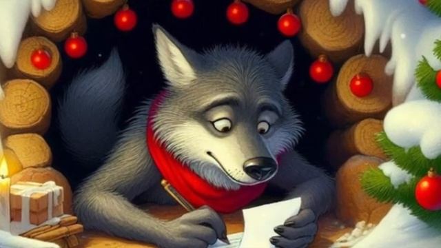 Le loup qui écrit une lettre au père Noël 🧑_🎄l histoire pour s'endormir l conte de Noël (360p)