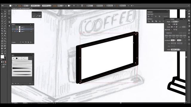 vintage coffee grinder drawing process