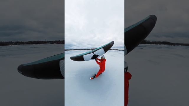 Клязьма - Snowskate & Wing (Январь 2025) #snowskate #wingfoil