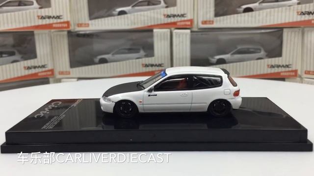 Tarmac Works - Honda Civic EG6  Spoon Racing Scale 1:64 (white body with black Bonnet)