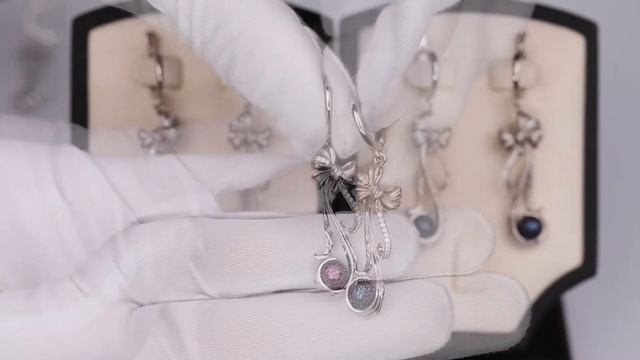 Серьги из серебра «Бантик»