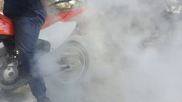 honda crf 150 f with cb 125 motor burnout