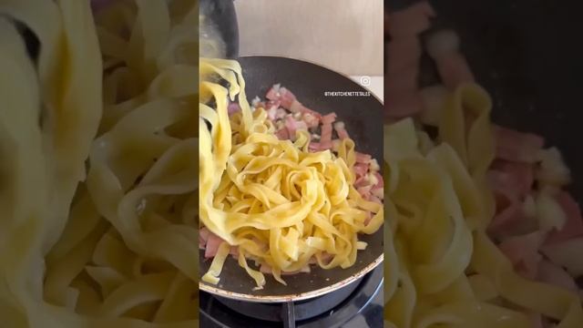 Bacon Pasta with a blob of truffle paste does the magic