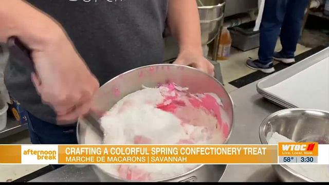Crafting a colorful sweet treat with Marche de Macaron