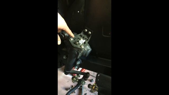 Datsun 510 steering modificaitons: steering box and idler arm brace installation