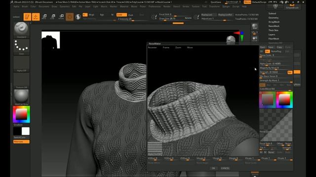 How To Use Alpha Maps Wool Knit in ZBRUSH (720p)