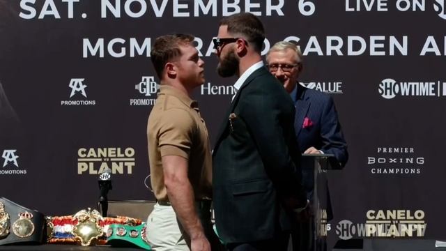 Canelo vs Caleb Plant Press Conference Brawl