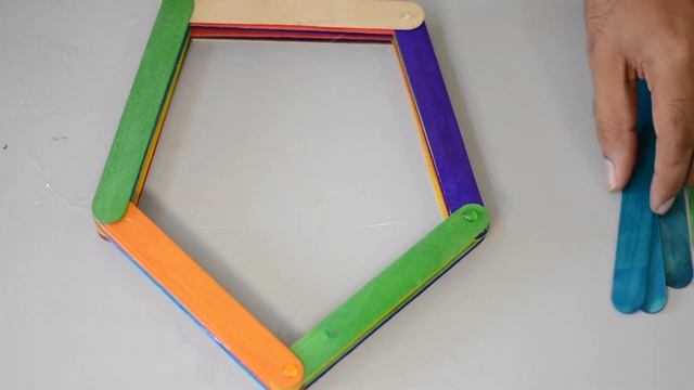 DIY WALL ART | Popsicle Stick Pentagon Honey Comb Shelf | Best Out of Waste | MY CRAFTS