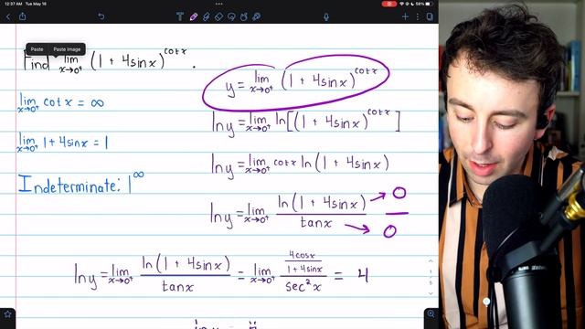 How to Solve 1^Infinity Indeterminate Form Limits | Calculus 1 Exercises