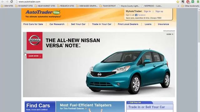 AUTOTRADER HOMEPAGE NISSAN VERSA NOTE AUG 27 2013