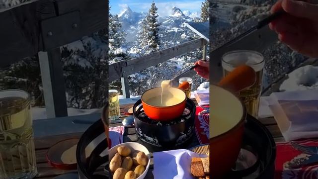 which one cheese fondue or the view?☃️ tbg someone you,d loew to share this with!😍