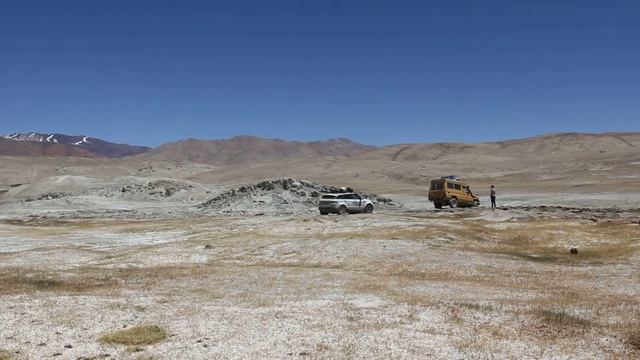 Driving through the Pamir Mountains, Tajikistan