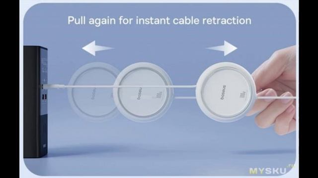 Кабель в корпусе с механизмом выдвижения (сматывания) Baseus Retractable USB C 60-100W. ... | #Обзор