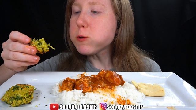ASMR BUTTER CHICKEN & PAKORAS MUKBANG EATING SOUNDS