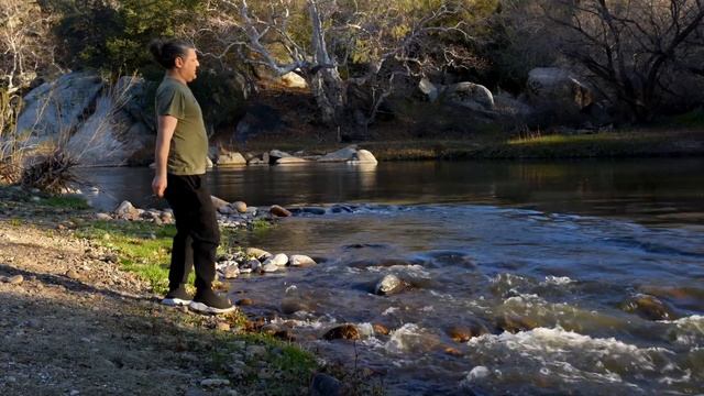 ASMR Relaxing Solo Camping With Soothing River Sounds In California (4K)