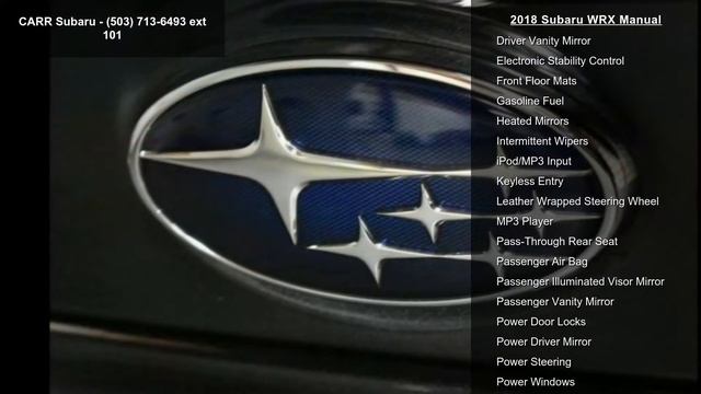 2018 Subaru WRX Manual