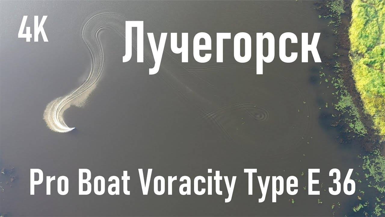 Катер по озеру в Лучегорске Pro Boat Voracity Type E 36, UHD 4K VIDEO