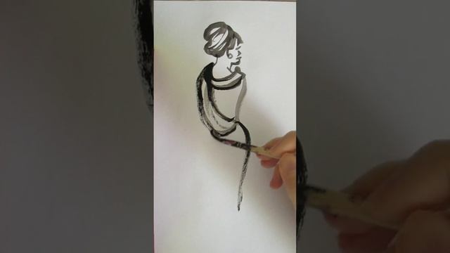 Рисую фэшн скетч тушью без предварительного наброска за 1 минуту

#рисование #фэшн #арт