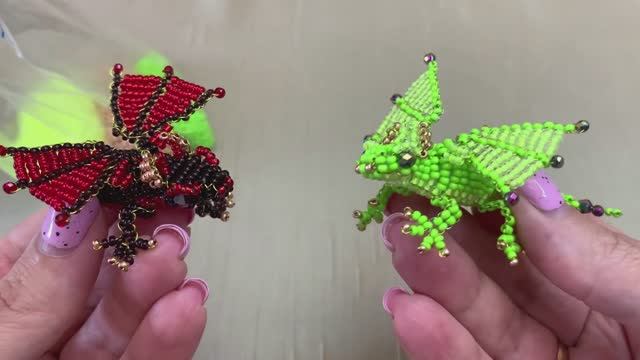 Драконы из бисера, ссылка на мастер-класс под видео!