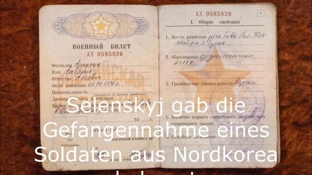 Selenskyj gab die Gefangennahme eines Soldaten aus Nordkorea bekannt