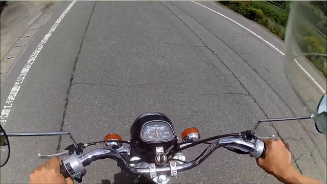 バイク動画19・ベンリィちゃんと近所のカフェへ【HONDA CD50 BENLY】徳島市内某カフェ／椎茸スタジオ