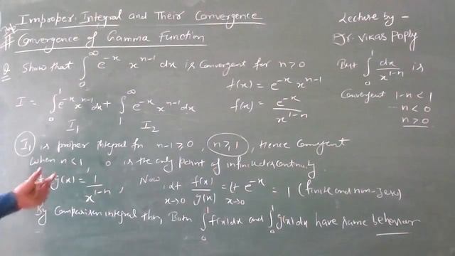 Convergence of Gamma Function - Improper integral - Real Analysis - BSC 5th Semester - Final Year