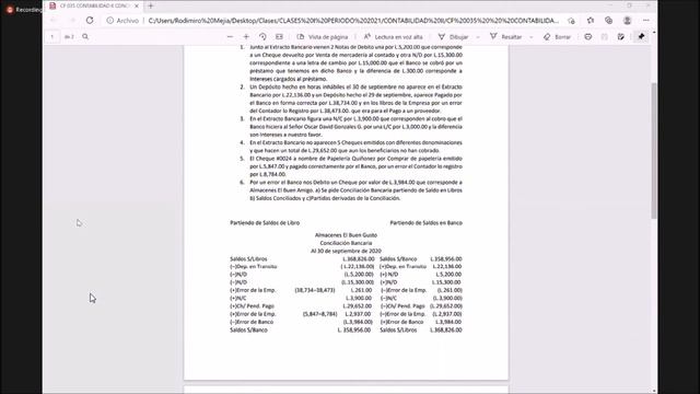 Conciliación bancarias / Contabilidad II  - 01/02/21