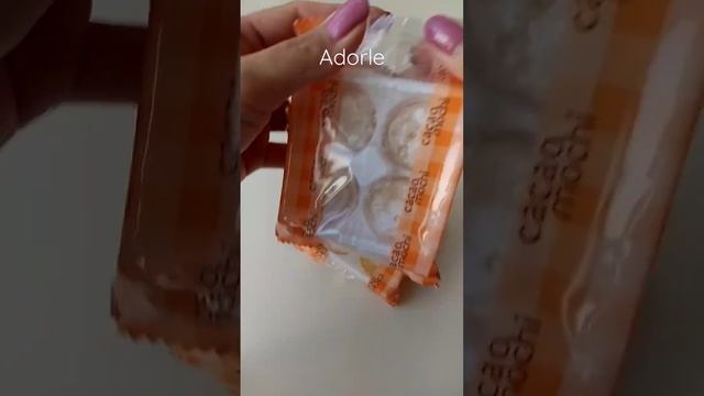 Unwrapping mango mochi #shorts #mochi #satisfying #asmr #viral #unwrapping #short #trending