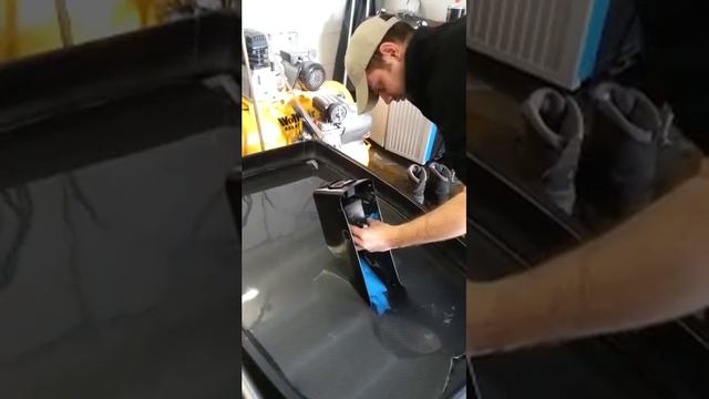 Carbon dipping a mazda 323f arm rest in carbon