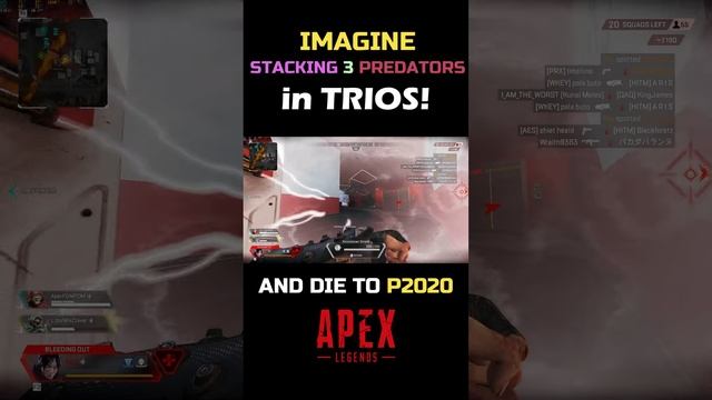 3 STACK PREDATORS DIE TO P2020  Apex Legends😂 #apexlegends #apex  #apexlegendsclips #shorts
